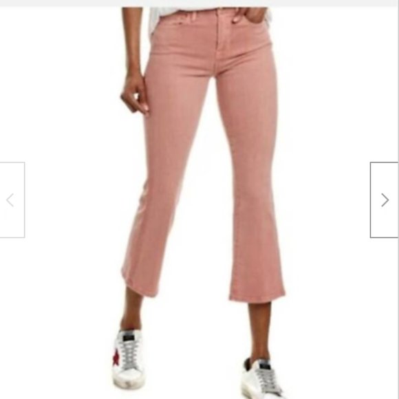 Frame Size 30 Le Crop Mini Boot Cut Crop Jeans Peony Pink - Picture 11 of 11